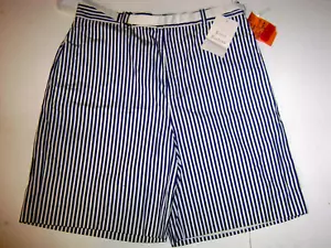 Neu mit Etikett Ralf Lauren GOLF DAMENSHORTS 100 % Baumwolle blau & weiß gestreift 10 Größe - Bild 1 von 4