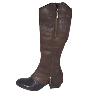 Donald Pliner Women's Boots Brown Leather Suede Knee High Equestrian Zip 7 - Picture 1 of 12