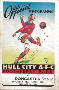ROVERS HULL CITY V DONCASTER ~ 15 DE MARZO DE 1947 ~ PROGRAMA NORTE DIVISIÓN 3 - Imagen 1 de 2