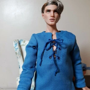 2-teiliges blaues lässiges Baumwolloutfit passend für Kinsman oder Matt Männer Puppen - Bild 1 von 10