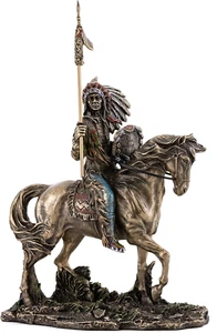 Mandan Indian Chief Statue- Native American Sculpture in Premium Cold Cast Bronz - Picture 1 of 6