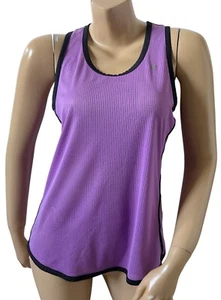 NEW BALANCE Womens Size Large Purple Mesh Black Trim Athletic Tank Top Shirt - Picture 1 of 8