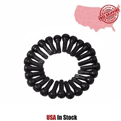 (150PCS) TR413 Snap-In Tire Valve Stems Short Black Rubber Valve TR 413 - Image 1 of 4