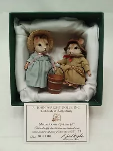 New 3" Jack & Jill Mice 77/150 w/Box + Papers R John Wright Dolls VT USA 2013 - Picture 1 of 22