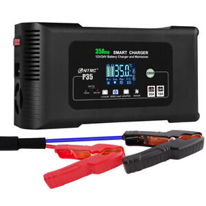 HTRC 12V/35A 24V/18A Car Motorcycle Battery Charger for PB LiFePO4 Lead-Acid AGM
