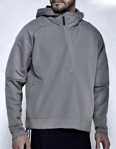ADIDAS Harden MVP Grey 3/4 Zip Sweatshirt Fleece Pullover Jacket NEW Mens XL - Picture 1 of 7