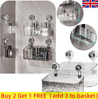 Easy Cleaning Suction Cup Bathroom Storage Basket Drainable Shower Rack(