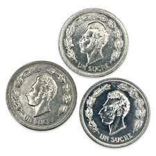 Lot of 3 Ecuador 1 Sucre Coins - 1974, 1975 & 1986 #SAM8126S