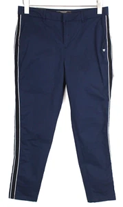 MAISON SCOTCH WOMENS Navy Pants W27/L32 Chino Zip Side Line Regular Trousers - Picture 1 of 8