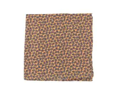 Cuadrado de bolsillo Cesare Attolini amarillo y azul cachemir hecho a mano en Italia Foto 1 de 2