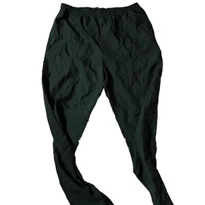 Pantaloni frangivento VINTAGE Reebok da uomo grandi verdi foderati nylon logo XL - Foto 1 di 5