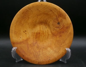 Flache rustikale Holzschale schöne Maserung natürliches Finish 10" Künstler signiert - Bild 1 von 9