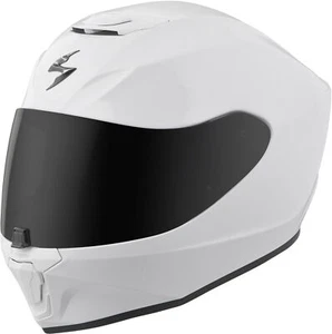 Casco completo de motocicleta Scorpion Exo - R420 - blanco brillante - grande - 42-0055 - Imagen 1 de 1