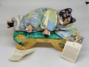 Wildcard Hand Painted Folk Art Cat Doll Bean Bag Poupee Wood Chaise 143/1000 - Picture 1 of 6