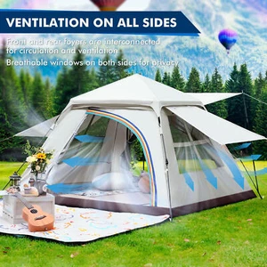 Tenda da campeggio tenda a cupola 1-6 persone automatica pop up tenda da lancio impermeabile - Foto 1 di 13