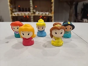 Disney Princess Vinyl Finger Bath Puppets Ariel Belle Jasmine Cinderella Aurora - Picture 1 of 11