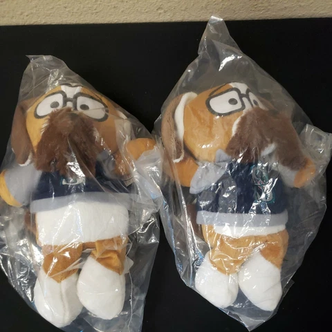 2 QTY FOCO MLB 10" Seattle Mariners Mustache Plush Dog NWT FREE SHIPPING Cover