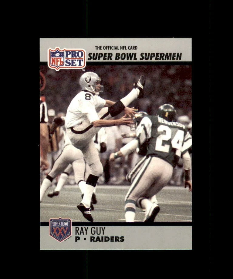 Ray Guy 1990 Pro Set Card 116 Super Bowl Supermen - Image 1 of 1