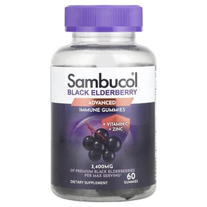 Black Elderberry, Advanced Immune Gummies + Vitamin C + Zinc, 60 Gummies - Picture 1 of 2
