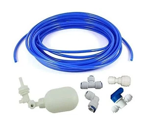 1/4" Rohr Schwimmerventil Set für RO Wasser Umkehrosmoseanlage Kugelhahn 15' Rohr - Bild 1 von 6