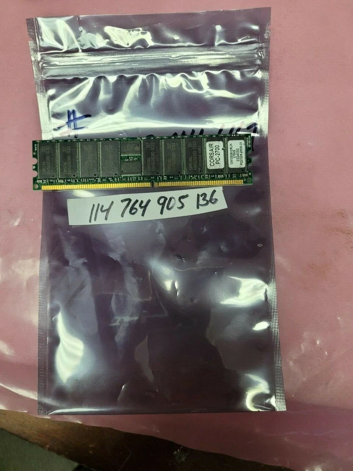 CORSAIR 512MB DDR DDR1 333 PC 2700 DUAL RANK 32X8 LOW DENSITY 184PIN ECC REG LP - Image 1 of 1