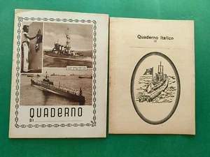 2 QUADERNI, NUOVI, DI EPOCA FASCISTA "QUADERNO ITALICO" E "NAVI MILITARI" - Foto 1 di 12
