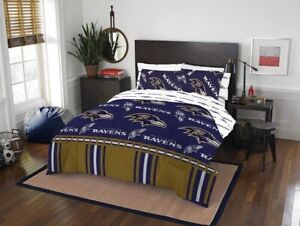 Baltimore Ravens NFL 5 Piece Queen Comforter Bedding Set Purple/Gold/Black NEW