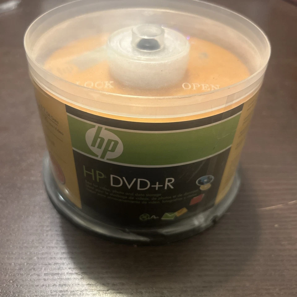 HP DVD+R 16x 4.7GB 120 MIN DVD Media Disc 50 Pack Sealed Recordable DVD Sealed - Image 1 of 4