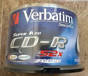 Verbatim 43343 CD-R Blank Recordable Discs 80 min 700MB 52x Speed 50 Pack - Afbeelding 1 van 2