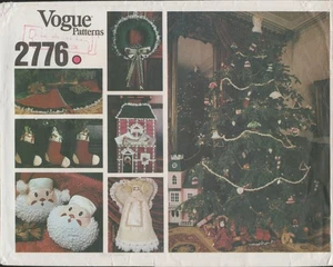 Vogue 2776 Victorian Christmas Ornaments, Santa Pillow, Wreath Pattern Uncut - Picture 1 of 7