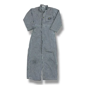 Vtg 70s OshKosh B'Gosh Blue Hickory Striped Sanforized Coveralls Youth 21”W 17”L - Picture 1 of 16
