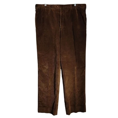 Brioni corduroy pants mens 40 brown dress designer cannes flat front italian - Image 1 of 4