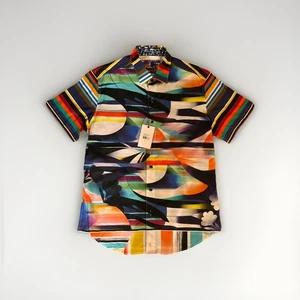 Polo raro Robert Graham multicolor Summer Of Love para hombre talla M - Imagen 1 de 7