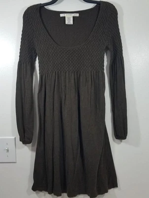 Vestido Max Studio para mujer talla mediana marrón manga larga suéter tejido mezcla de algodón Foto 1 de 4