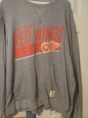 VINTAGE DETROIT RED WINGS SWEATSHIRT w/PADDED ELBOWS(CCM - XXL) - Image 1 of 4