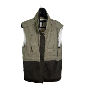 Rag Bone Women S Vest Size 10 Kinsley Colorblock Utility Army Green Brown - Picture 1 of 8