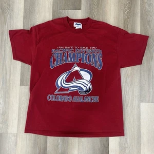 Vintage 90’s Colorado Avalanches Shirt Mens XL NHL Hockey 96 Champs - Picture 1 of 7