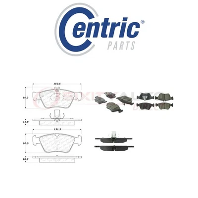 Centric Ceramic Disc Brake Pads w Shims for 1999-2000 Mercedes-Benz C230 wl Foto 1 de 4