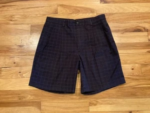 Nautica Rigger Pleated Blue Geometric Shorts Chino Beach Mens Tag 36 Fits 35 x 8 - Picture 1 of 10
