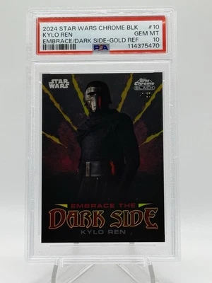2024 Topps Chrome Black Star Wars Kylo Ren Gold Refractor /50 PSA 10 POP2!!! - Image 1 of 2