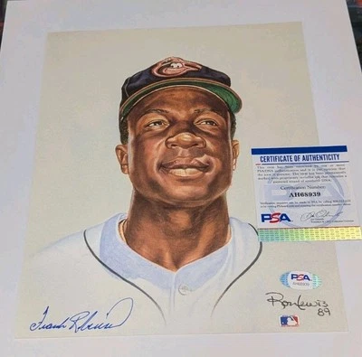 Frank Robinson Baltimore Orioles Signed Ron Lewis 8x10 Print PSA/DNA - Image 1 of 3