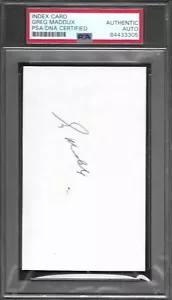 Greg Maddux BRAVES CUBS SIGNED AUTOGRAPH 3x5 INDEX CARD PSA / DNA AUTHENTIC - Picture 1 of 2