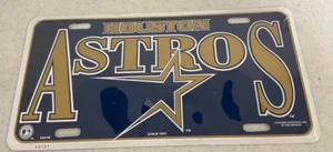 Houston Astros Vintage 1997 MLB Metal License Plate Tag Express Multi Color - Picture 1 of 2