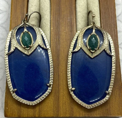 Серьги Kendra Scott Darby зеленые и синие с двумя камнями Danielle размер золотистый - Изображение 1 из 4