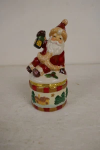 Caja baratija vintage con bisagras de Papá Noel Navidad 5" de alto - Imagen 1 de 8