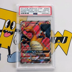 2017 Pokemon Charizard GX Full Art Holo Black Star Promo #SM60 PSA 10 Graded - Picture 1 of 4