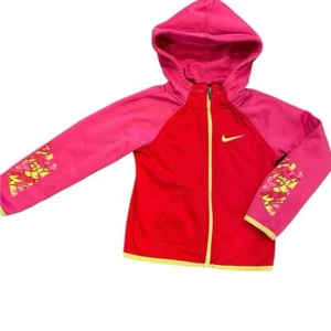 Nike Colorblock Neon Pink, Yellow & Red Full Zip Hoodie Girls Toddler XS - Picture 1 of 12