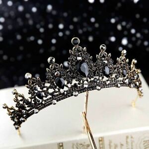 Champagne Gold Queen Tiara Crown For Women Wedding Prom Princess 25 Colors