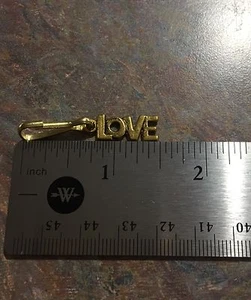 NUEVO DIJE COLLAR PERRO GATO TIRADOR CREMALLERA PALABRA AMOR #115 CLIP DORADO - Imagen 1 de 3