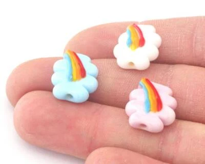 Nubes Arco Iris Murano Dijes Colgante Añadir en Dije Cuentas Pulsera Collar 4740 Foto 1 de 2